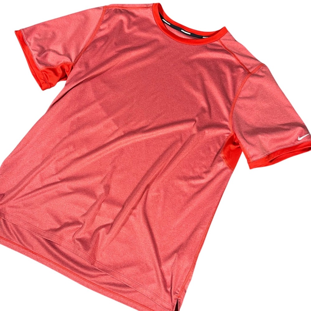 Nike Running Shirt‎ Mens XL Red Dri-FIT Short Sleeve Heathered Top 451267-657